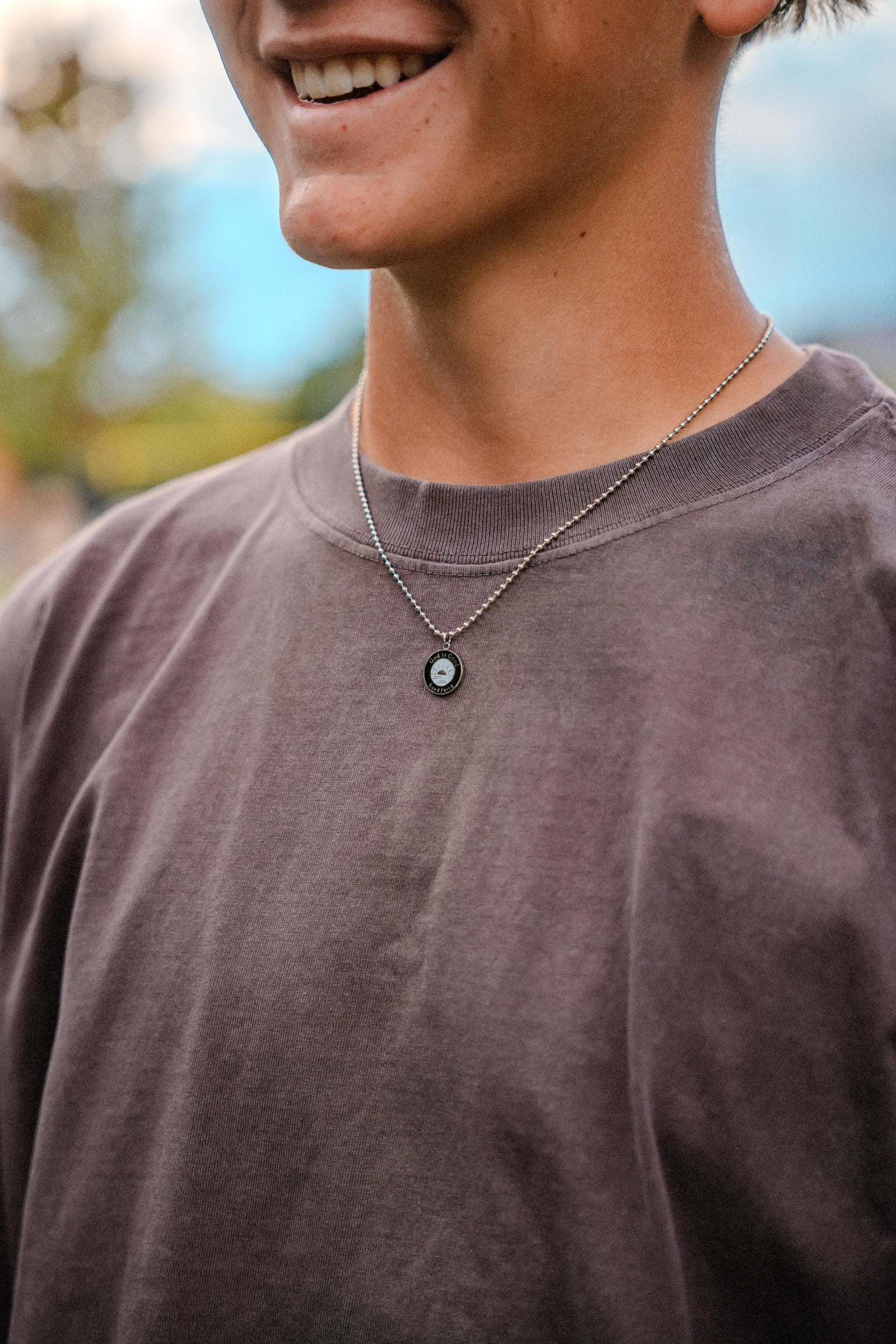 God is Good - Black and Silver Pendant