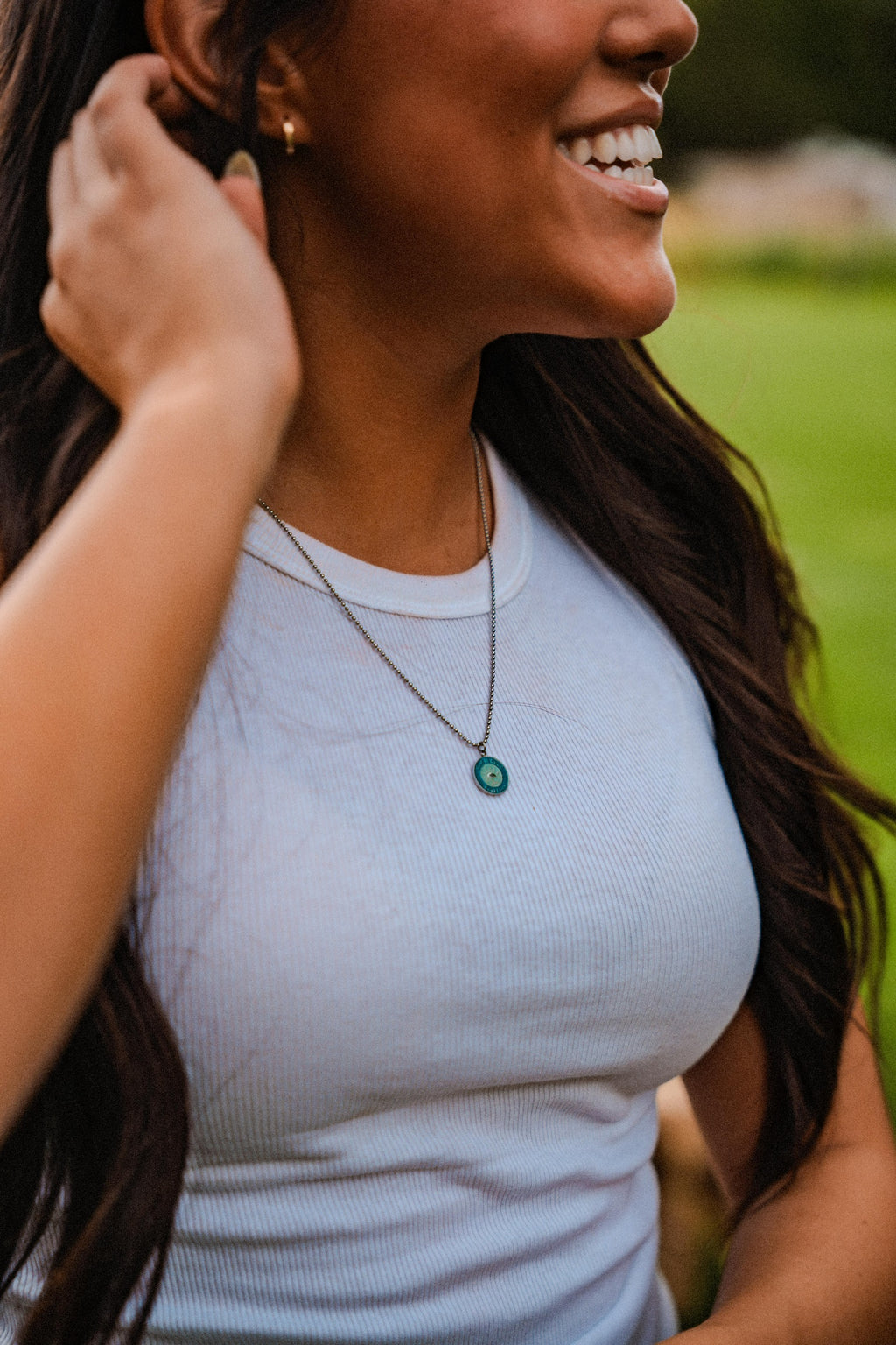 God is Good - Blue Pendant