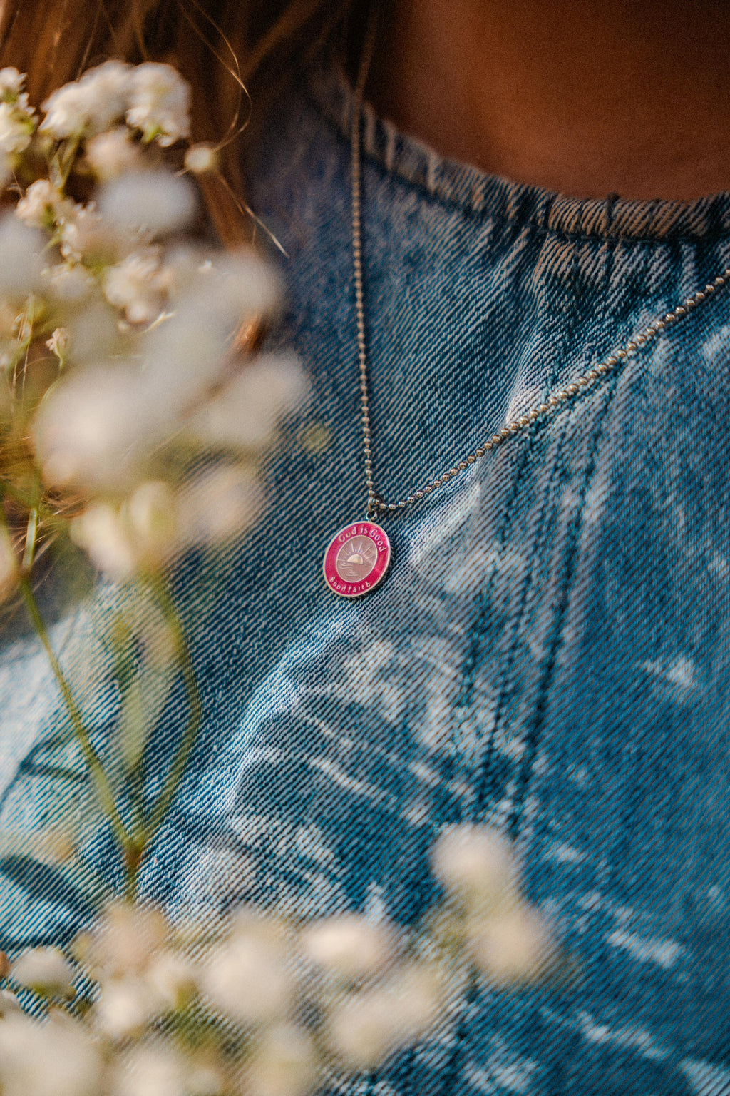 God is Good - Pink Pendant