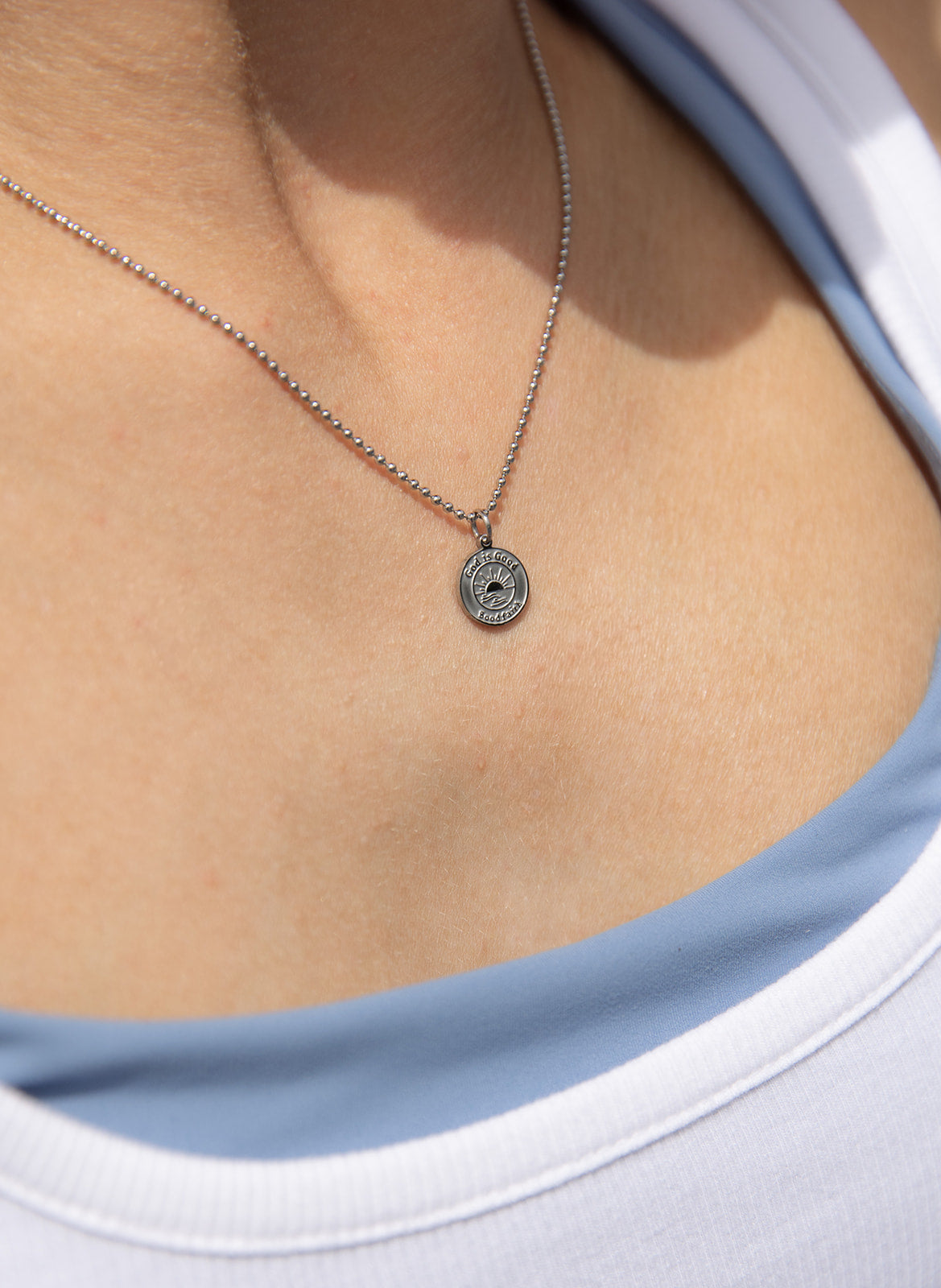 God is Good Necklace - Silver